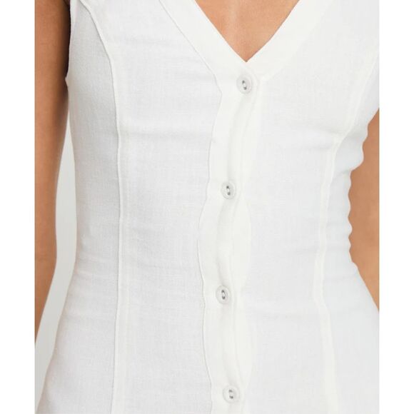 Princess Polly SUMMER SEASON LINEN BLEND MAXI DRESS WHITE Size 6 Nwot - Picture 3 of 8